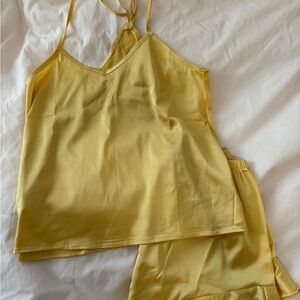 Yellow Satin Sleepwear Set